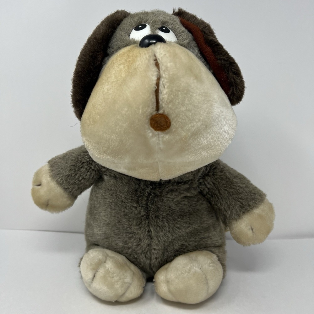 Rare Dog Plush 1980's Stuffed Animal puppy Toy 13" Korea Collectible Item